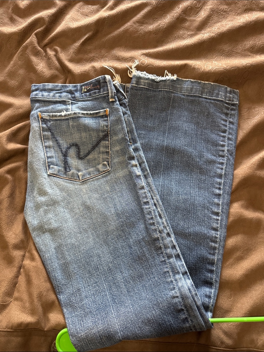 Citizens Of Humanity Light and Dark Blue Wide Leg Jeans 30 L
